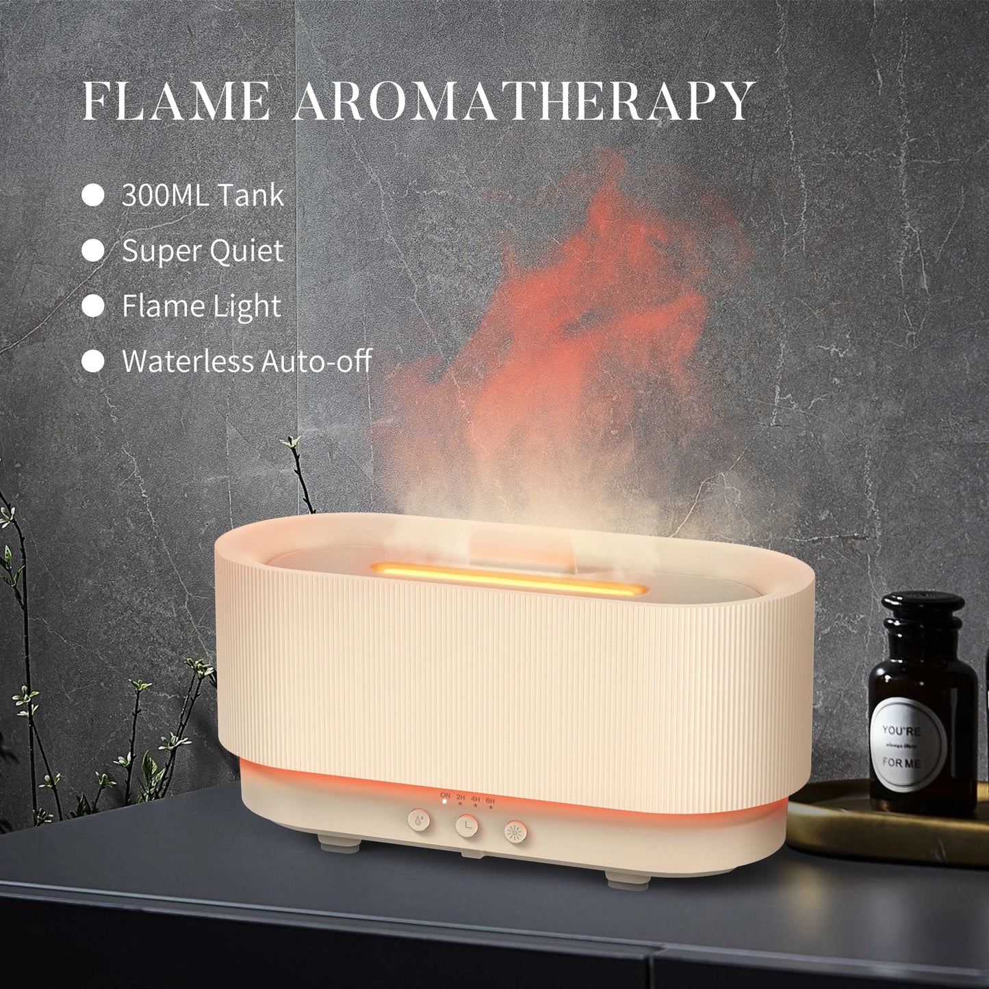 Sejoy Air Humidifier Small Size Ultrasonic Cool Mist Maker Aroma Diffuser LED Essential Oil Flame Lamp Home Appliance