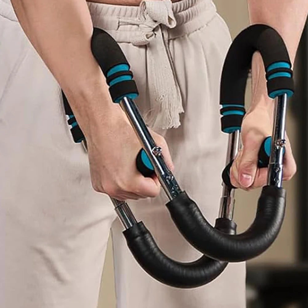 Adjustable Arm Trainer with Foam Handle Wrist Strength Exerciser U-Shaped Chest Expander for Indoor Outdoor Fitness Equipment