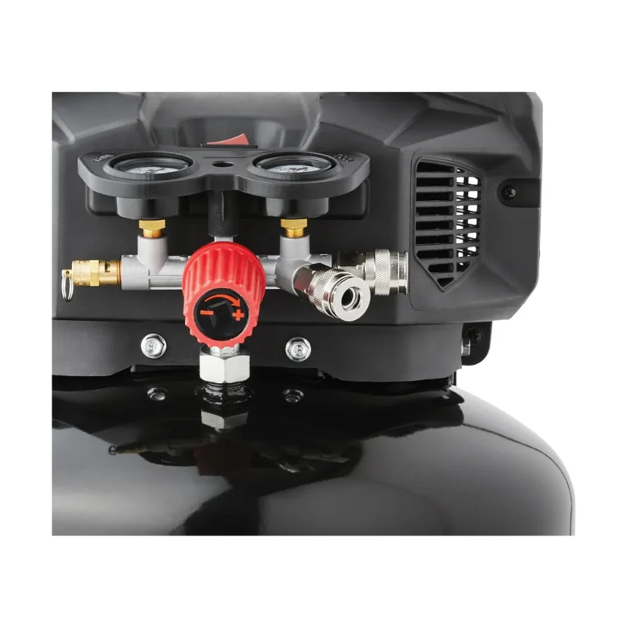 Hyper Tough Black 150 PSI Oil-Free Pancake Air Compressor 6 gal