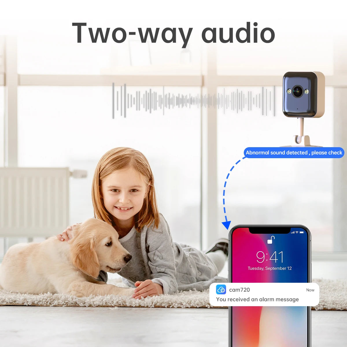 2MP Outdoor Mini WiFi IP Camera Smart Home Security Camera HD Color Night Vision Baby Monitor Two Way Audio Video Surveillance
