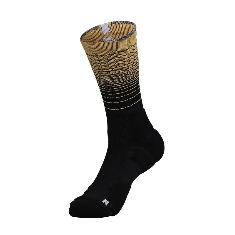 5/10/15 Practical Gradient Basketball Socks Towel Bottom High Barrel Breathable Sports Elite Men's Middle Barrel High Butt Train