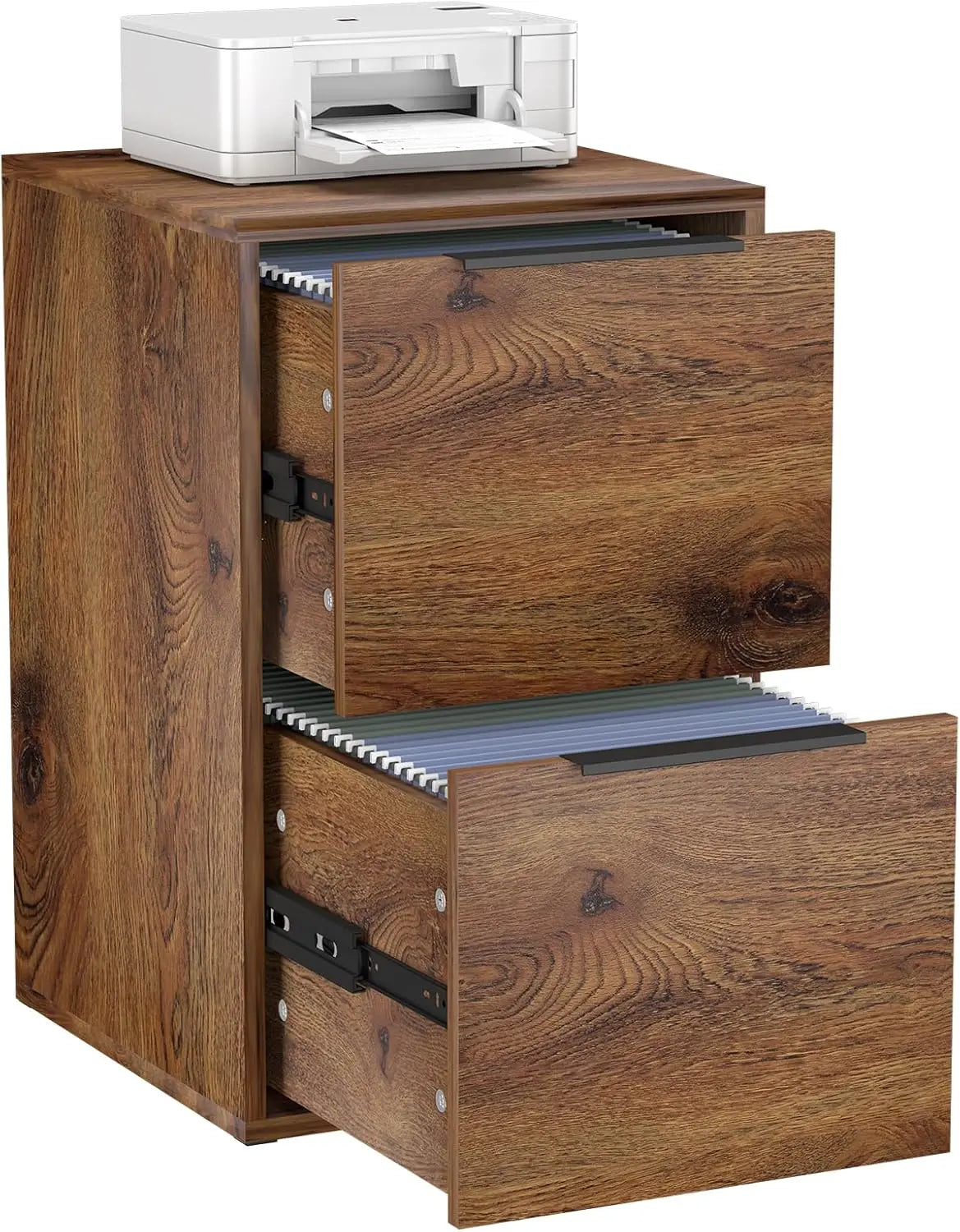 Wood File Cabinet,2 Drawer Filing Cabinets for Home Office,Vertical File Cabinets with Handle for Letter Size