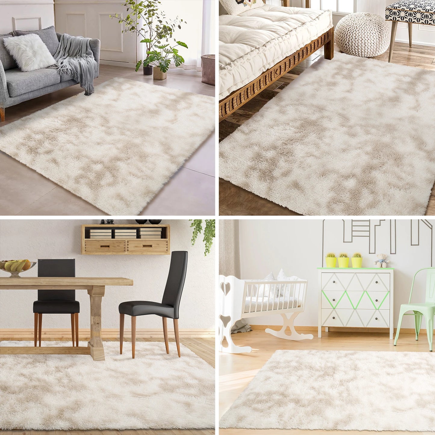 9x12 Fluffy Rug Extra Large Plush Shag Area Rugs for Living Room, Tie-Dyed Furry Fur Rugs for Bedroom Non Shedding Fuzzy Accent