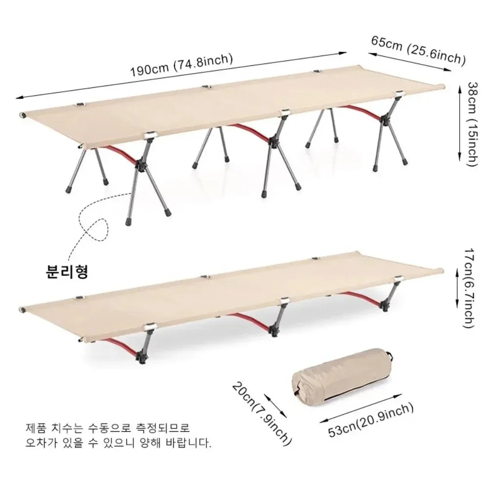 Camping Cot Outdoor Exquisite Camping Folding Bed Lightweight and Portable Car Picnic Seating Stable and Comfortable Single Bed