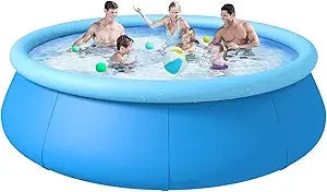 Inflatable Swimming Pool, Round Inflatable Pools Adult Above Ground, Blow up Pool, Top Ring Summer Water Party Pools, Outdoor Po