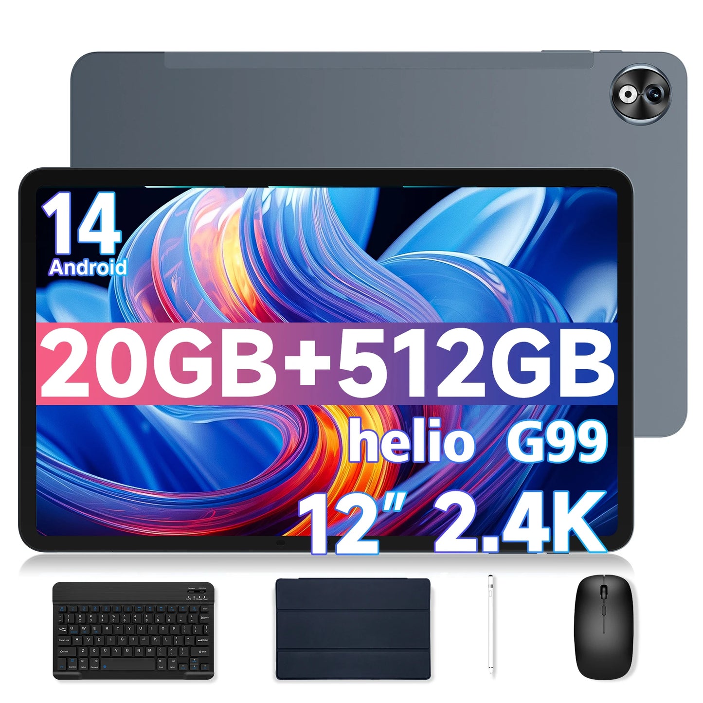 DOOGEE T40 Pro Tablet 12 20GB(8 + 12) 512GB Android 14 Helio G99 6nm 10800mAh 18W Charge Quad Speaker 7.6mm ultra-thin