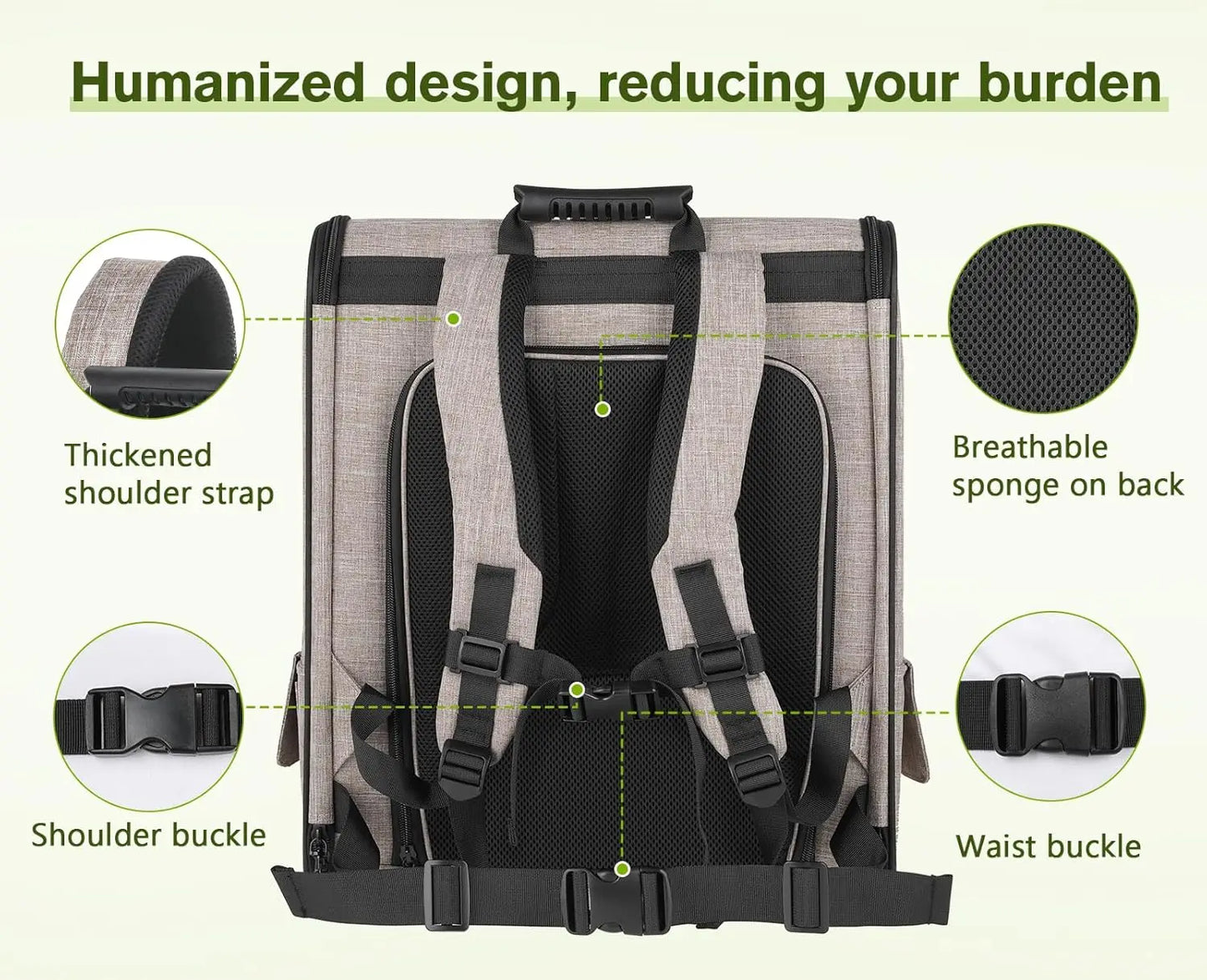 Pet Carrier Backpack, Dog Carrier Backpack, Expandable with Breathable Mesh for Small Dogs Cats Puppies, Pet Backpack Bag