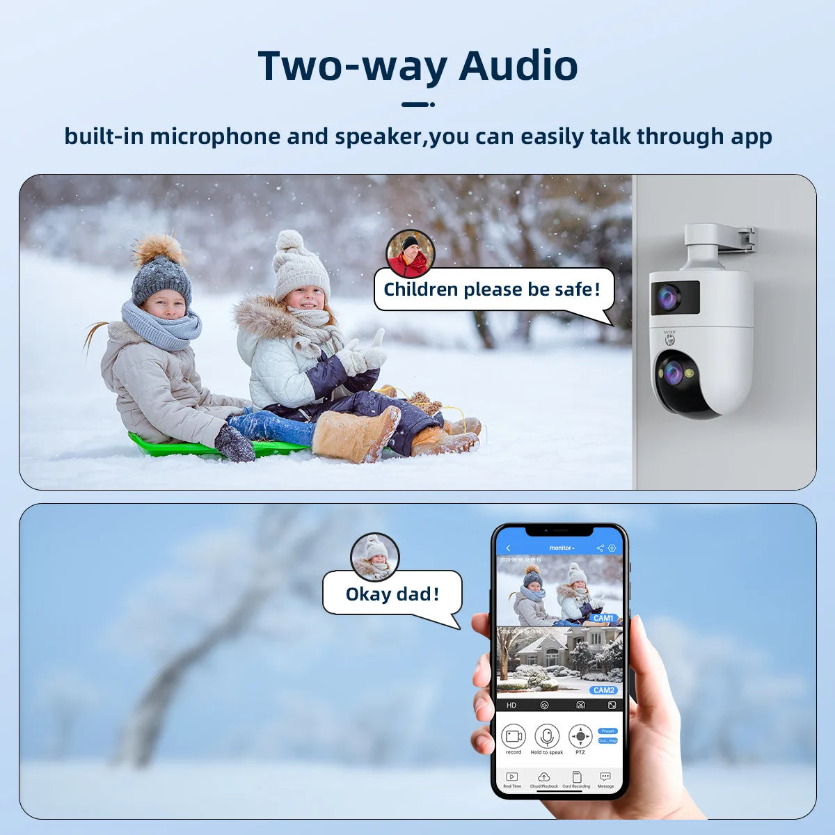JOOAN 4K 6MP HD PTZ Camera Outdoor Dual Lens Dual Screen AI Tracking 5G WIFI IP Camera Security CCTV Video Surveillance Cameras