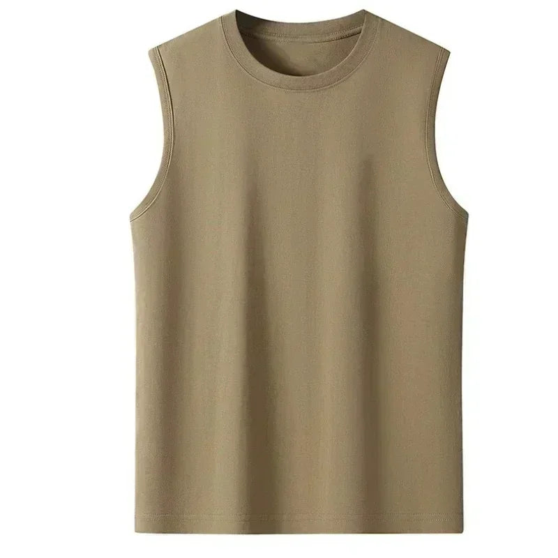 2025 Summer Basic 100% Cotton Women Tank Tops Plus Size Fashion Solid Color O-Neck Sleeveless Loose T Shirt Sports Running Vest