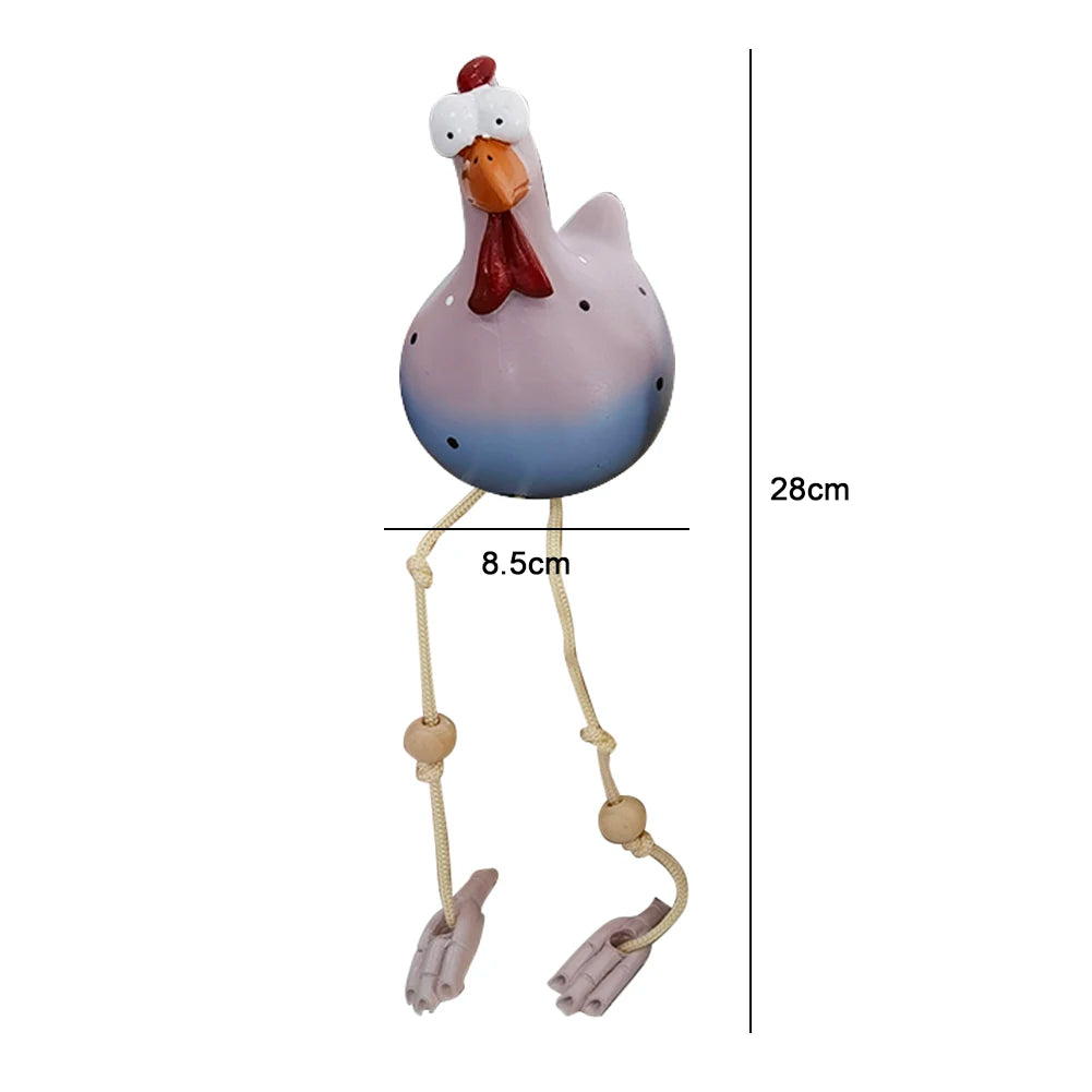 Big-eyed Chicken Creative Sculptures Craft Handicraft Long Feet Art Sculptures Waterproof Perfect Gifts for Outdoor Indoor Yard