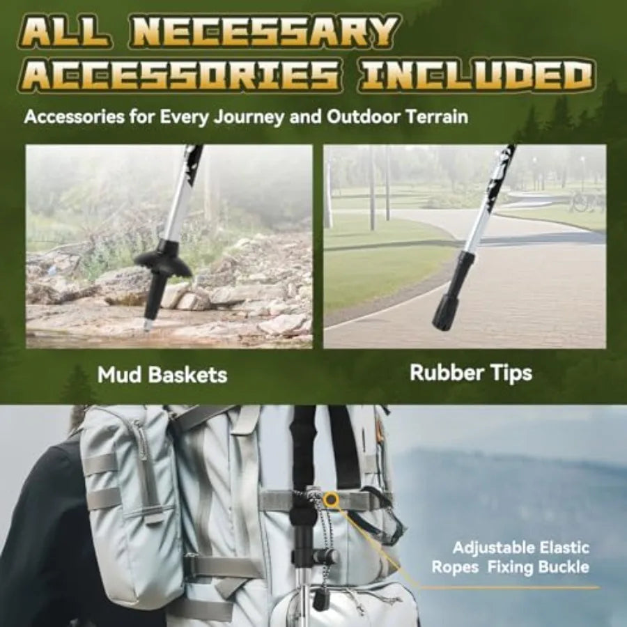 Collapsible Trekking Pole Adjustable Lightweight Aluminum