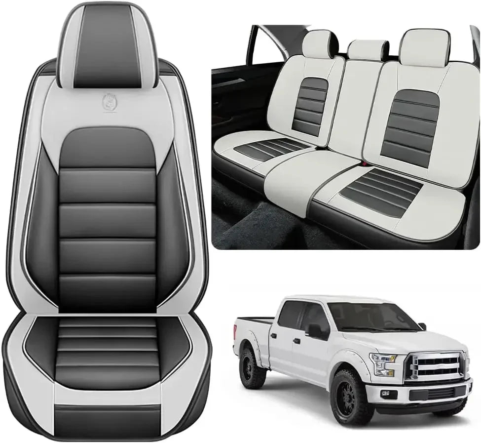 Seat Covers Fit for Toyota Tacoma 2006-2024, Waterproof Nappa Leather Full Coverage Truck Seat Cover, Muscle Sport Style Auto In