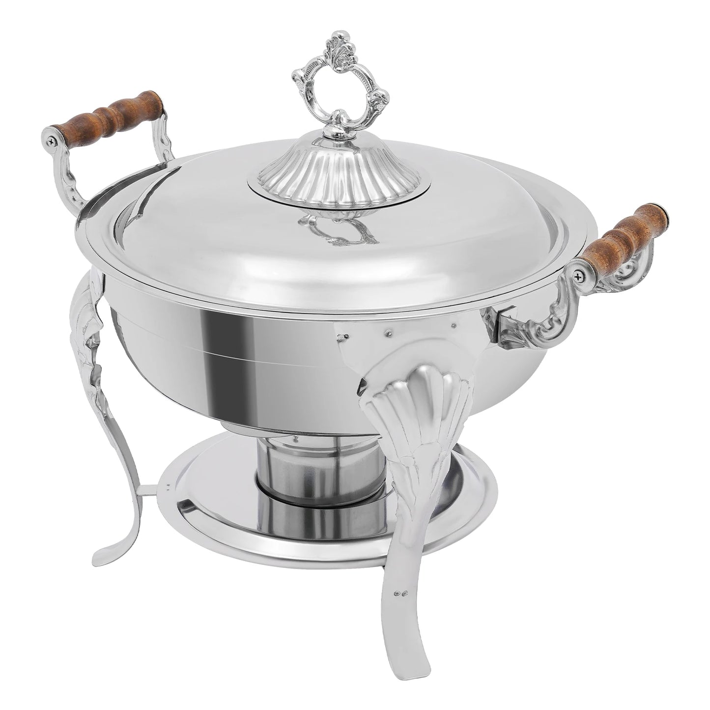 Round Chafing Dish Stainless Steel Chafing Dish Buffet Chafer Catering Chafers and Buffet Warmers with Fuel Holder