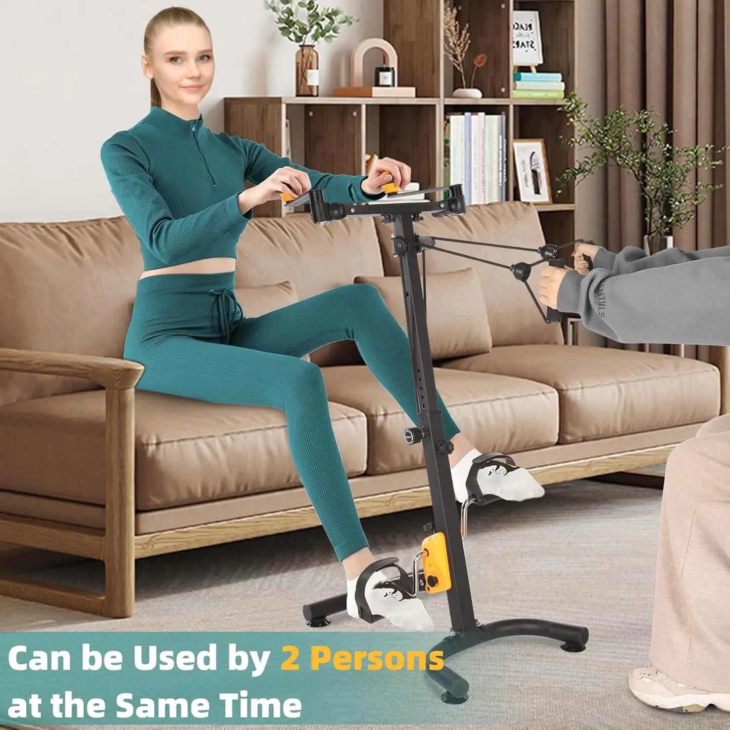 Pedal Exercise Bike for Seniors, Hand Arm Leg & Knee Peddler Adjustable Fitness Equipment, Folding Recovery Physical Therapy Hom