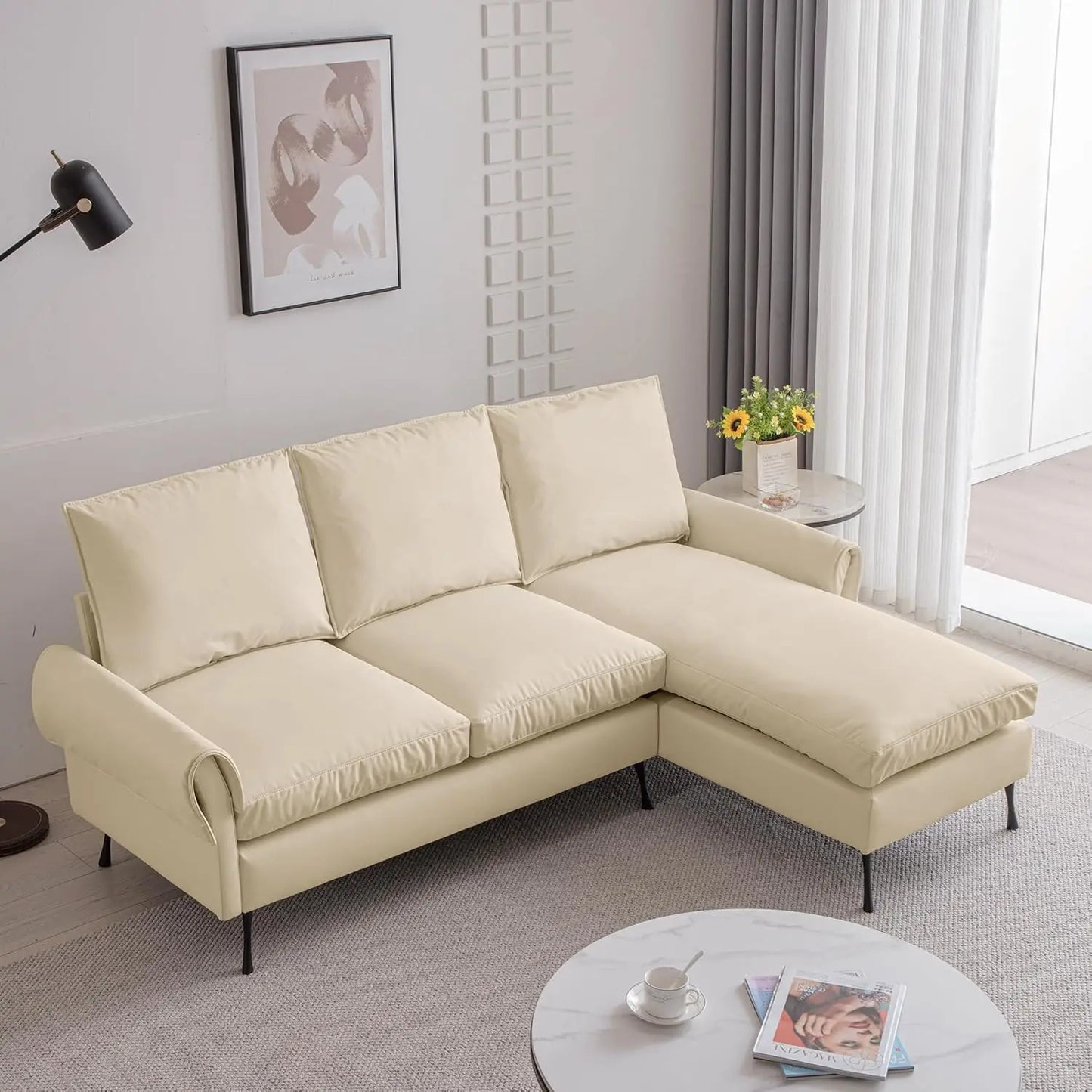 81" Sectional Couches for Living Room, Modern Sectional Sofa Couch with Reversible Chaise Lounge, Couch for Living Room