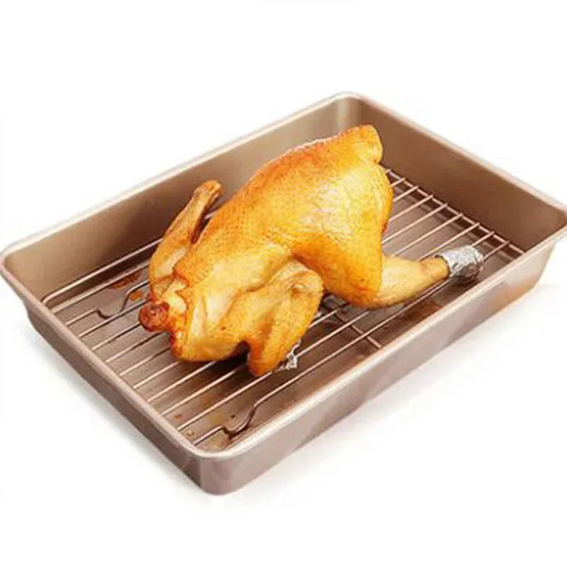 Rectangular Non-Stick Metal Baking Tray for Cake Bread Baguette Oven Bakeware 9 Inch 11 Inch 12.8 Inch