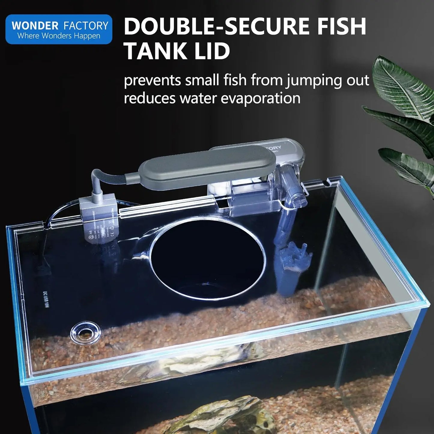 2.6 Gallon Glass Betta Fish Tank with Heater Self Cleaning System Efficient Filter Bright Light