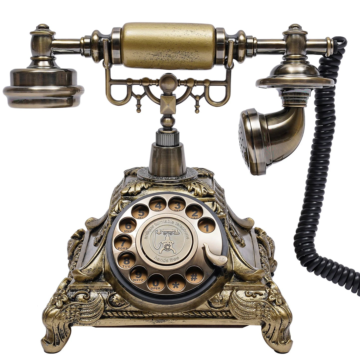 Vintage Rotary Telephone, Retro Landline with Bronze Appearance, Redial Function, Ideal for Home, Office, and Gift