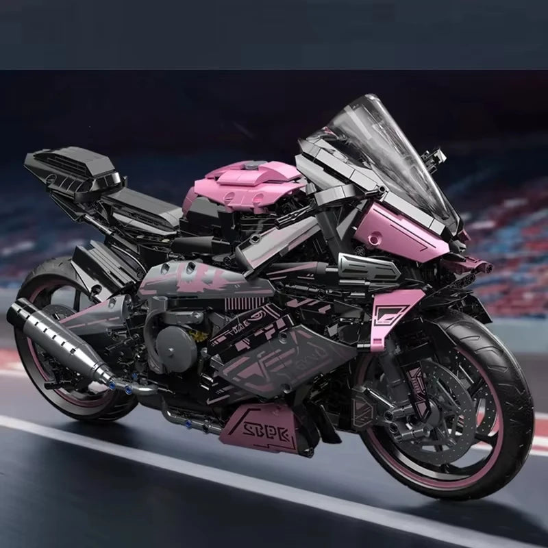 High-tech Urban Sports Fast Racing Motorcycle Motorcycle Moc Modular Model Building Blocks Boys Adult Gift Toys 2045PCS