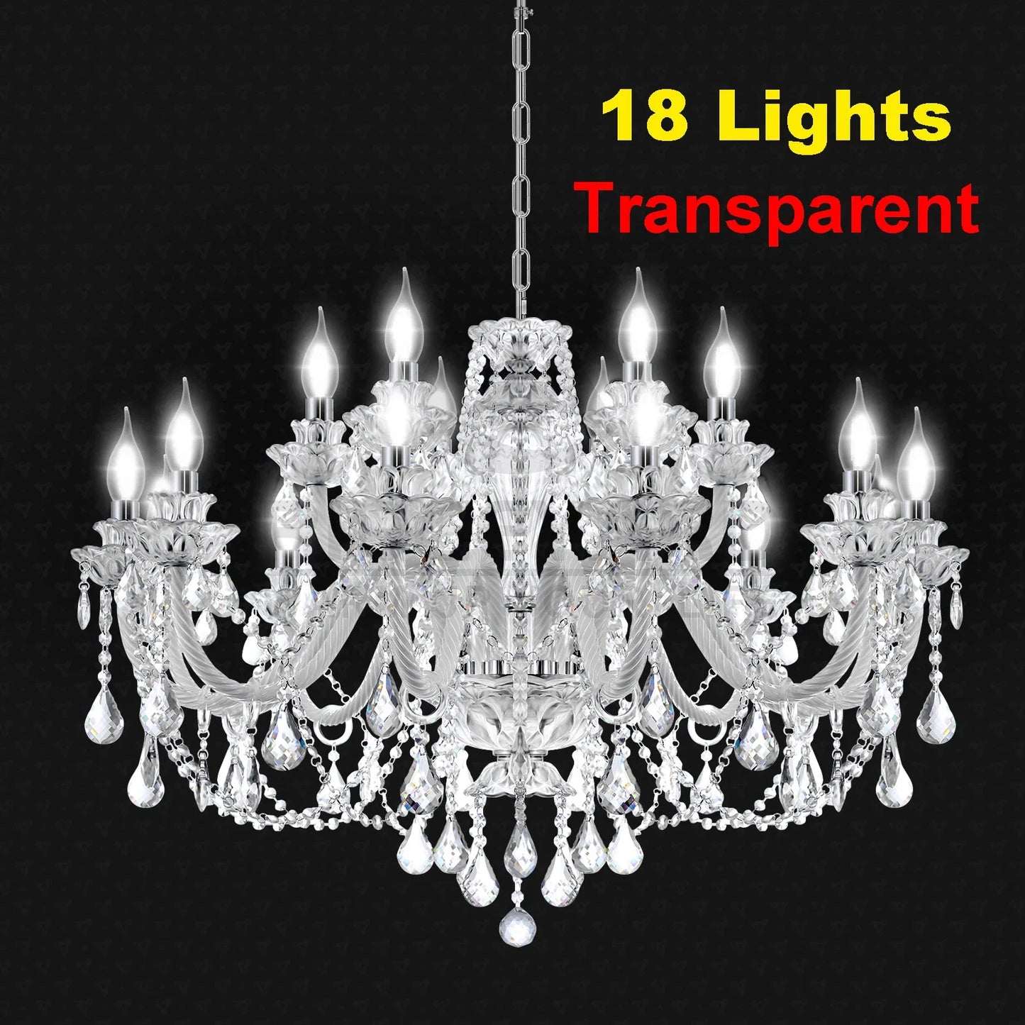 Ridgeyard 4-18 Arms K9 Crystal Chandelier Modern Luxury Boutique Country Style For Hallway Living/Dining Room Bedroom Home Light
