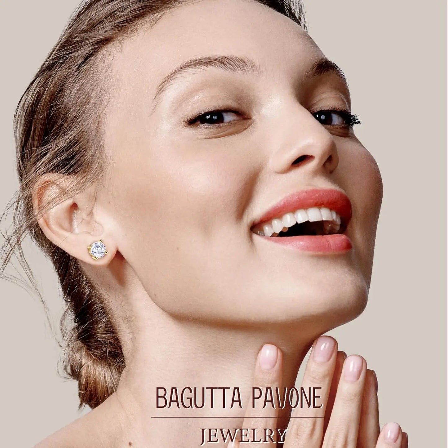 Moissanite Stud Earrings for Women,Women’s 0.6-3CT Round Cut Diamond with 925 Sterling Silver Post,18K White Gold Plated