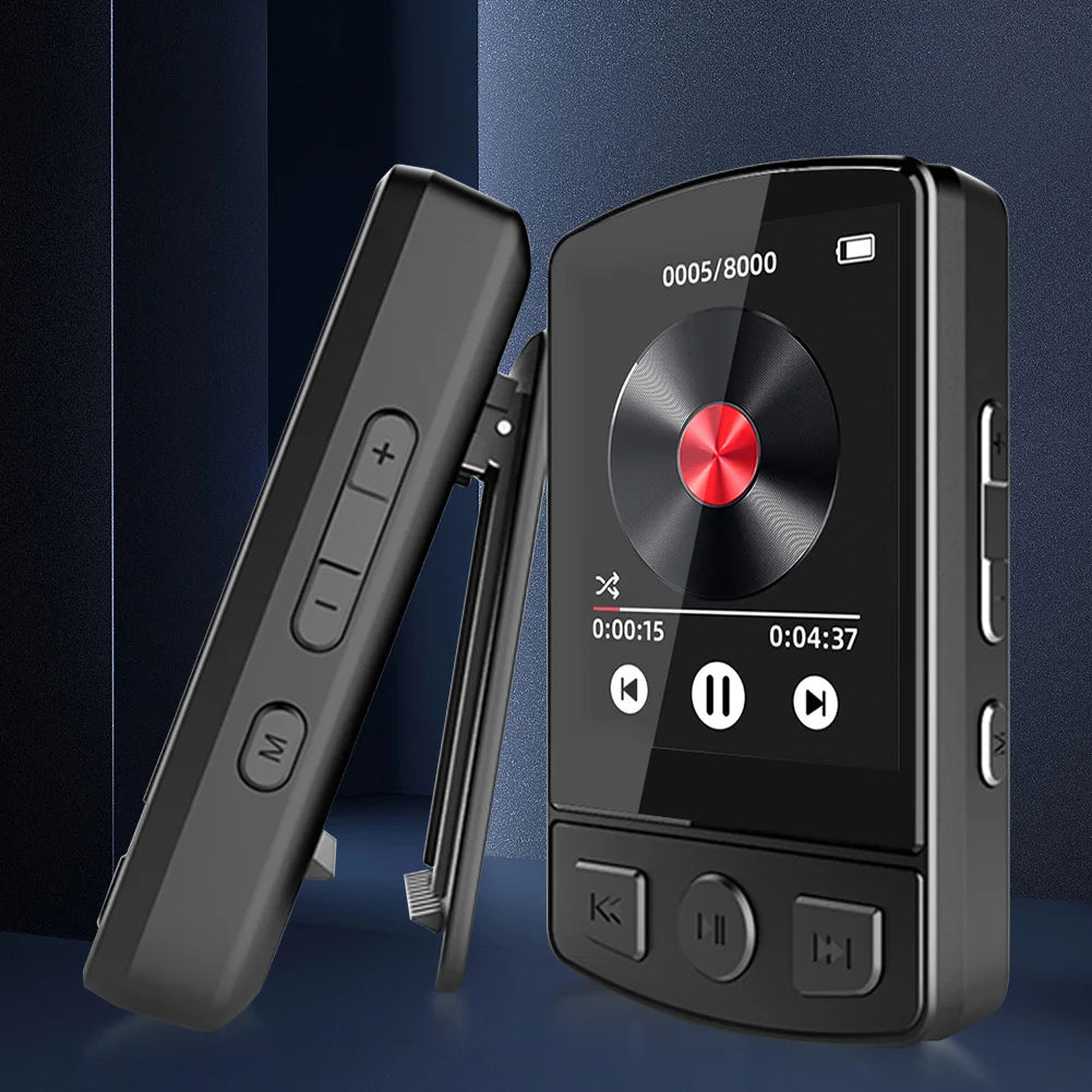 MP3 Player Portable Sport Clip Walkman HiFi Sound Bluetooth-Compatible 5.2 Mini Music Player 1.8inch Screen for Sport Running