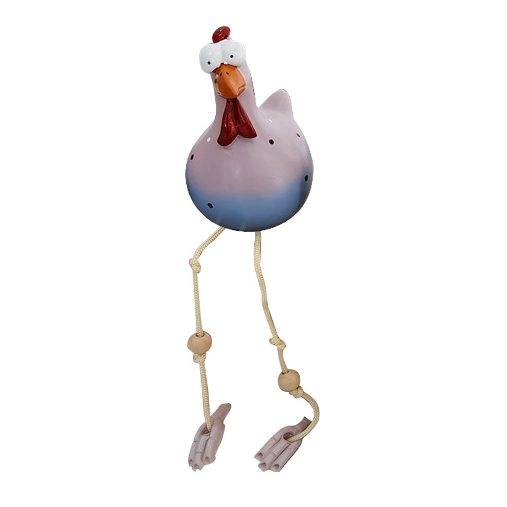 Big-eyed Chicken Creative Sculptures Craft Handicraft Long Feet Art Sculptures Waterproof Perfect Gifts for Outdoor Indoor Yard