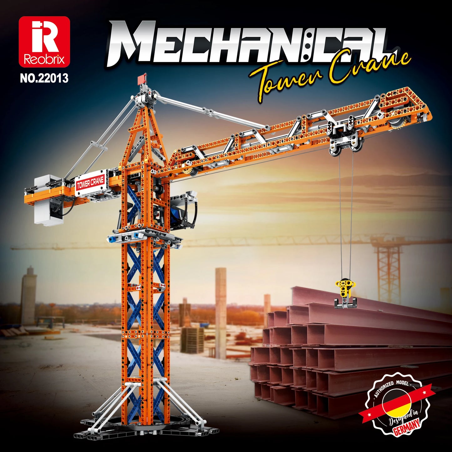 1288PCS Remote Control Tower Crane Building Blocks MOC Model Tower Crane Electric Technology Bricks Children's DIY Assembly Toys