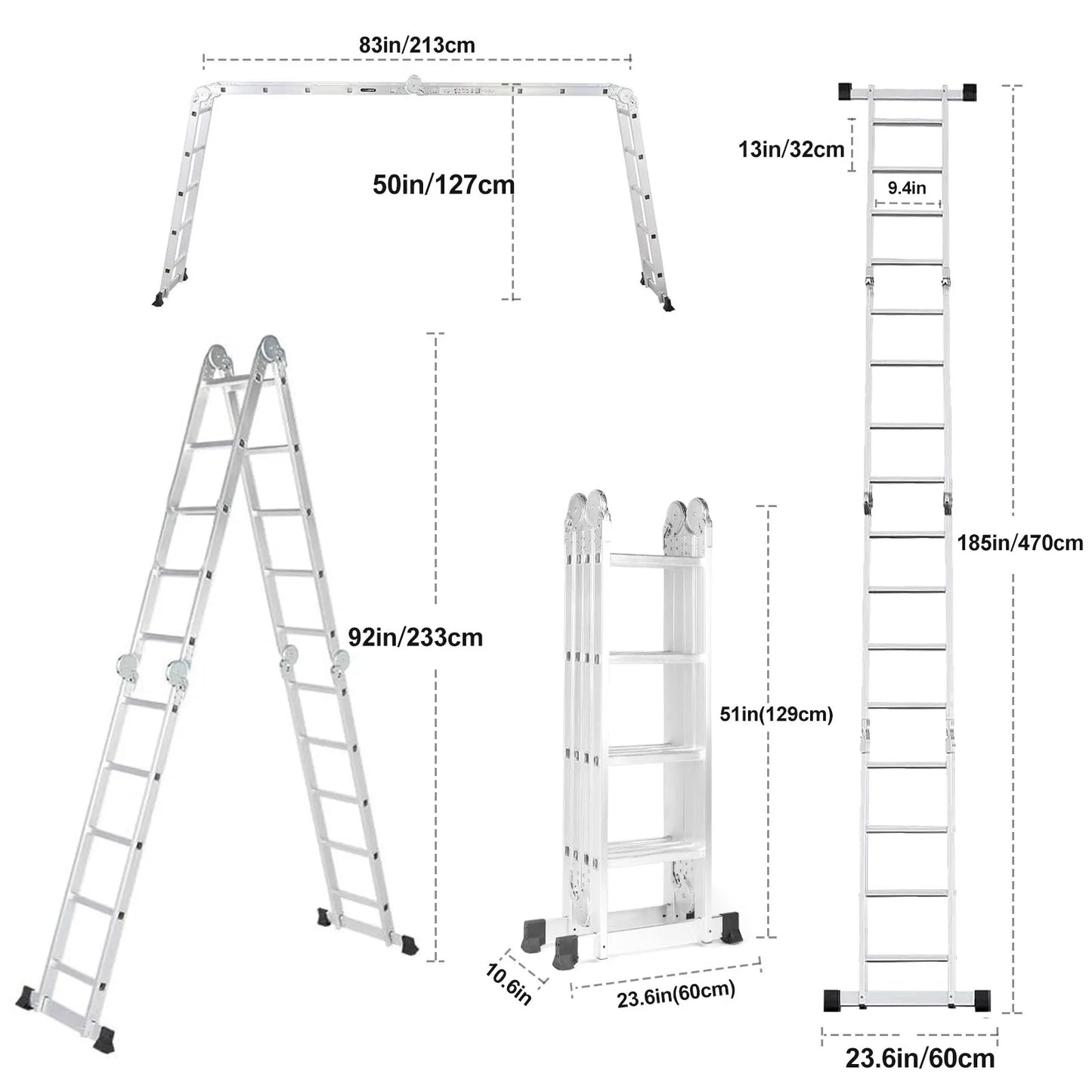Multipurpose retractable step scaffold stairs aluminium telescopic extension ladder Collapsible Ladder Tall