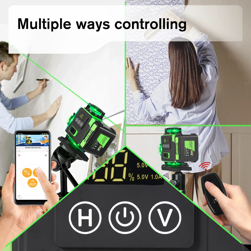 HGLINE 4D 16 Lines Laser Level With Tripod And APP Remote Control Self-leveling 360 Horizontal Vertical Professional Laser Level