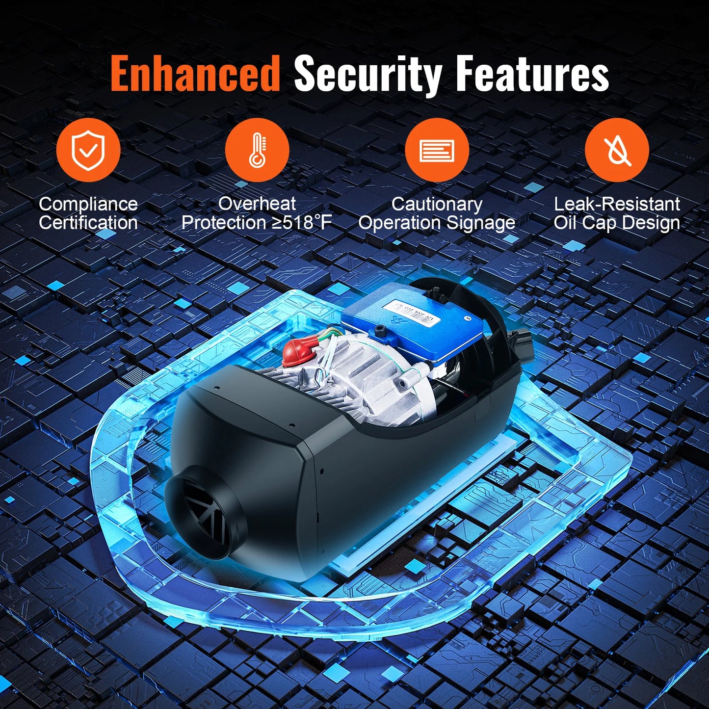 SucceBuy Bluetooth Diesel Air Heater 12V 2KW Diesel Heater with Remote Control and LCD Diesel Parking Heater for RV Trailer Boat