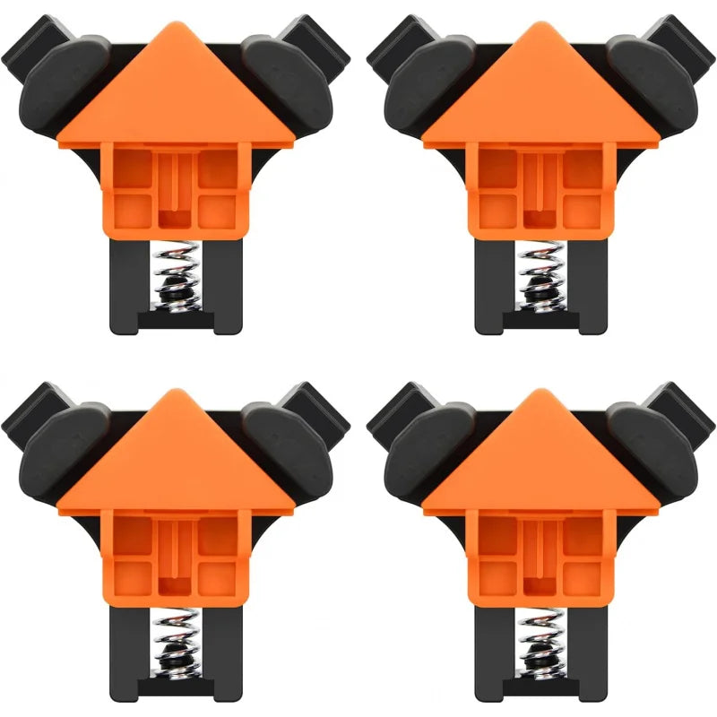 4 Plastic Corner Clamp, 90 Degree Right Angle Woodworking, Adjustable Spring Loaded(4 )