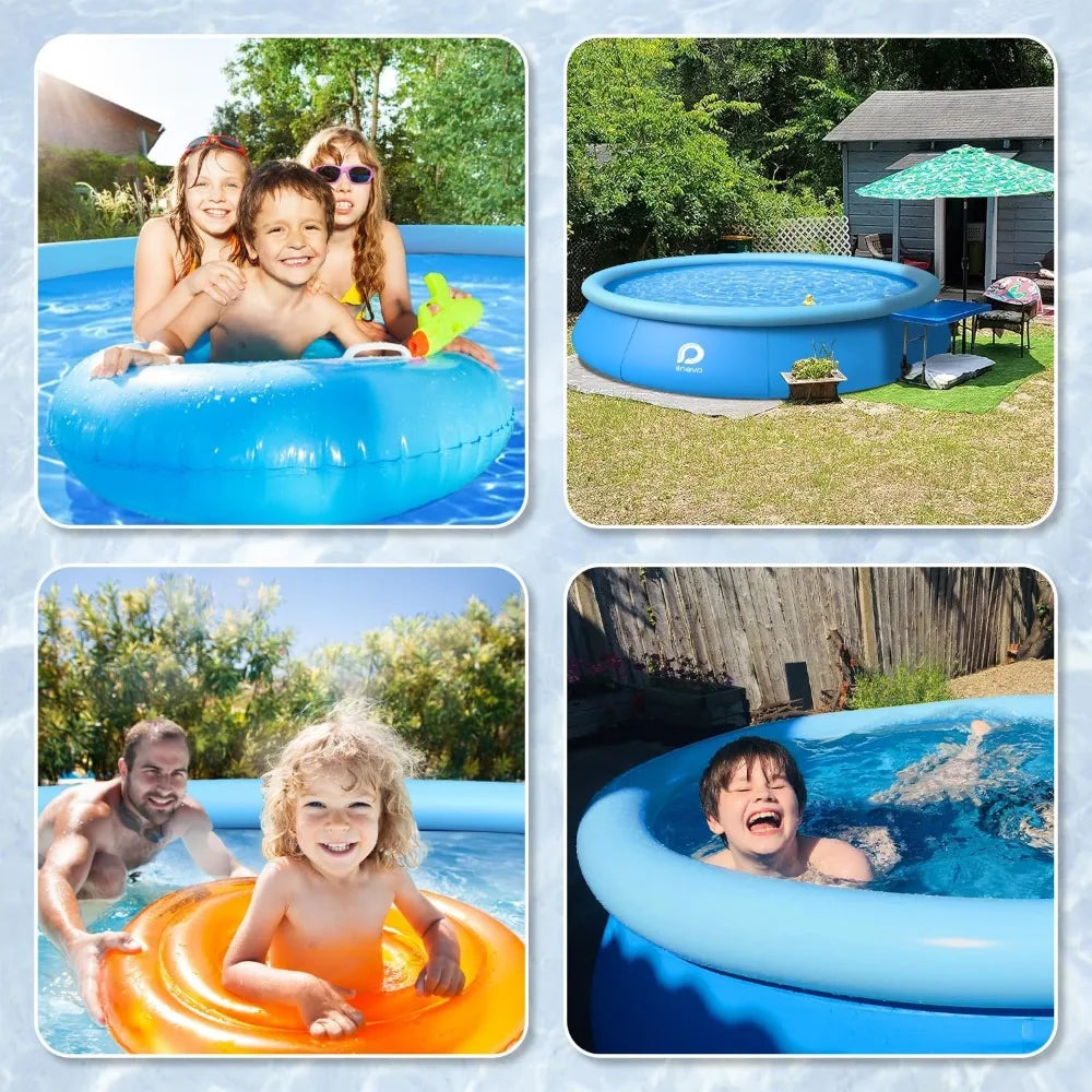 Inflatable Swimming Pool, Round Inflatable Pools Adult Above Ground, Blow up Pool, Top Ring Summer Water Party Pools, Outdoor Po