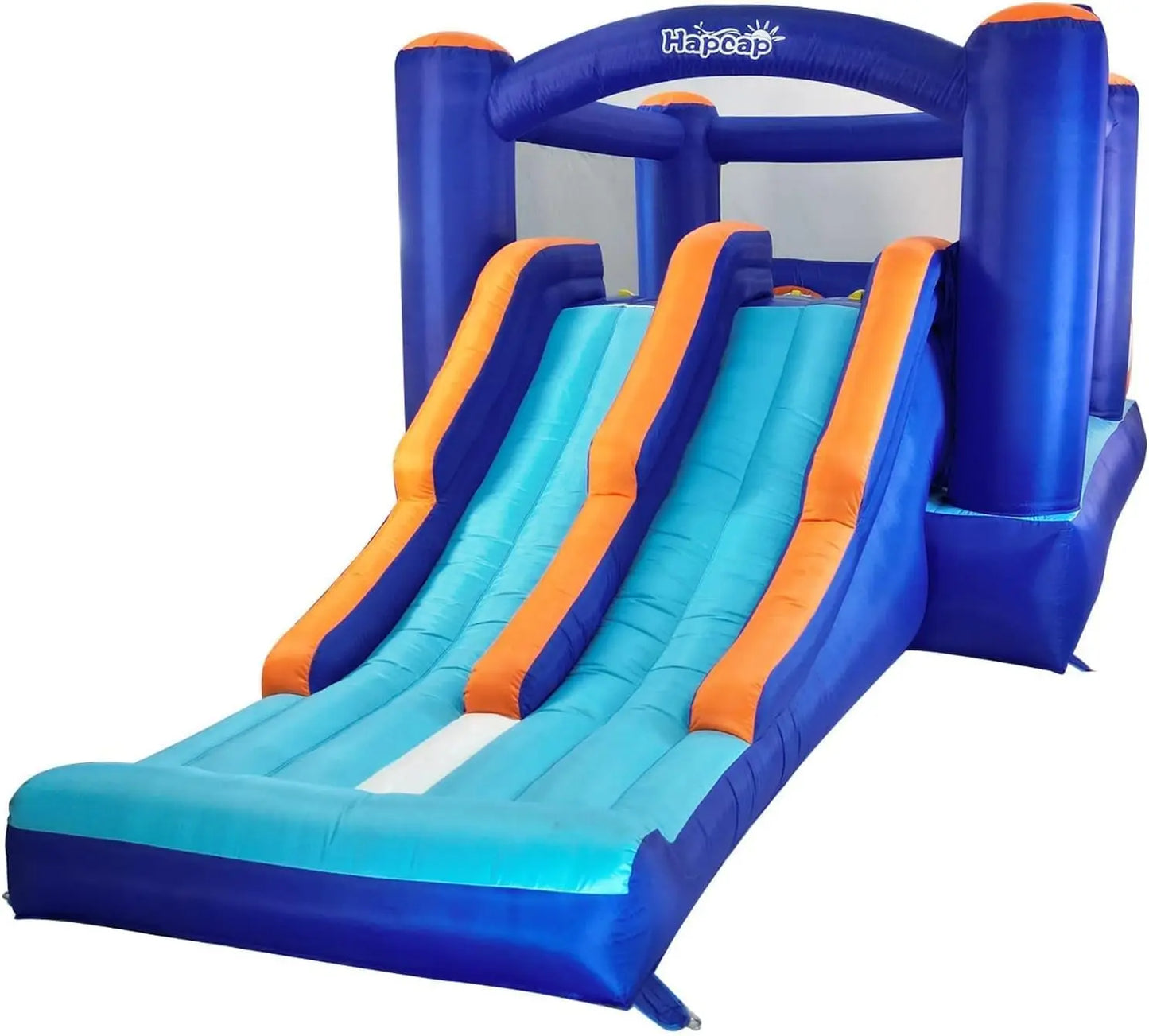 Bounce House Inflatable for Kids - 2 Racing Slides, Spacious Jumping Area, Tunnels & Climbing Walls with Blower for Outdoor Play