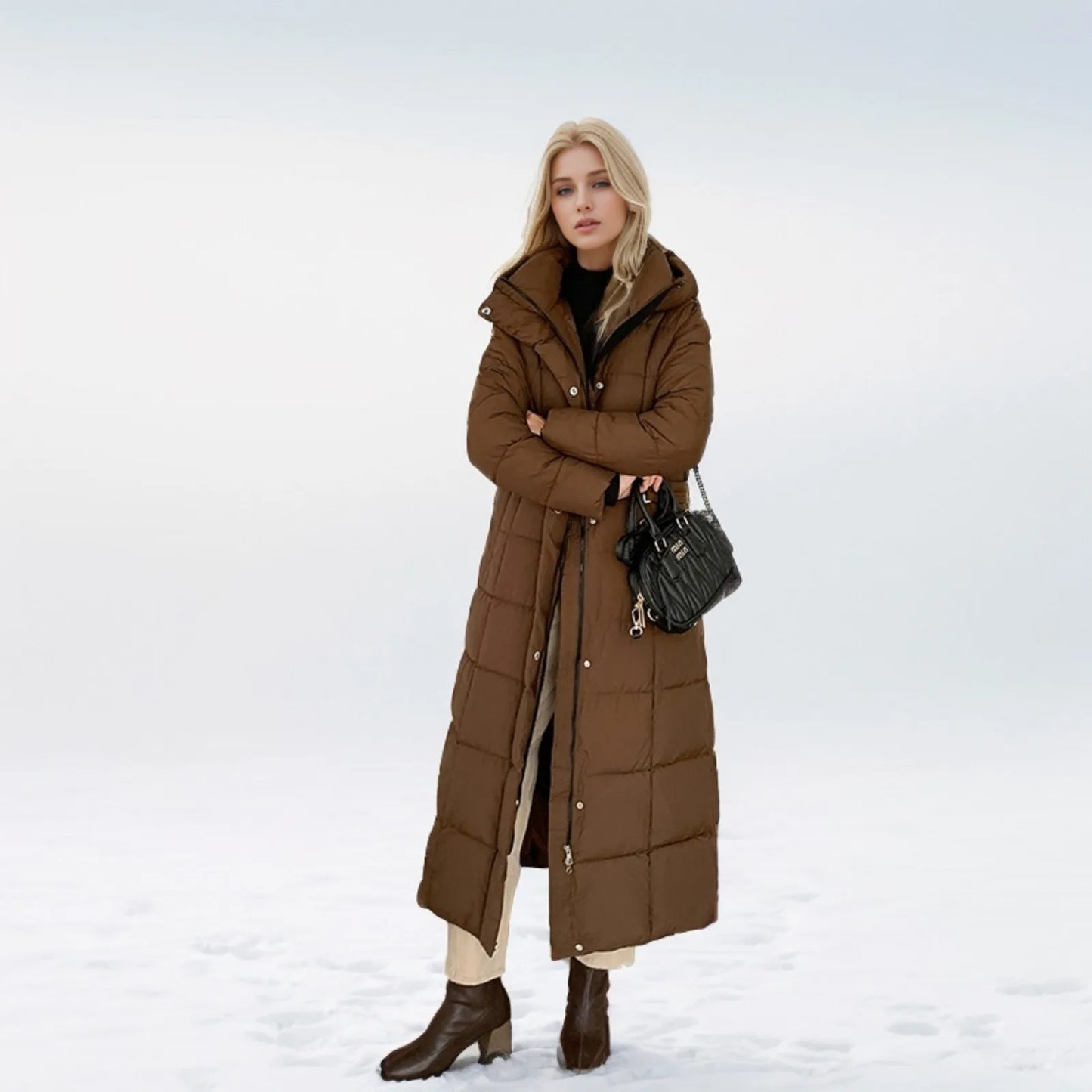 Black Winter Coat 2024 New Women's Thick Cotton Parka Jacket Korean Oversized Loose Hooded Coats Female Casual Long Overcoat