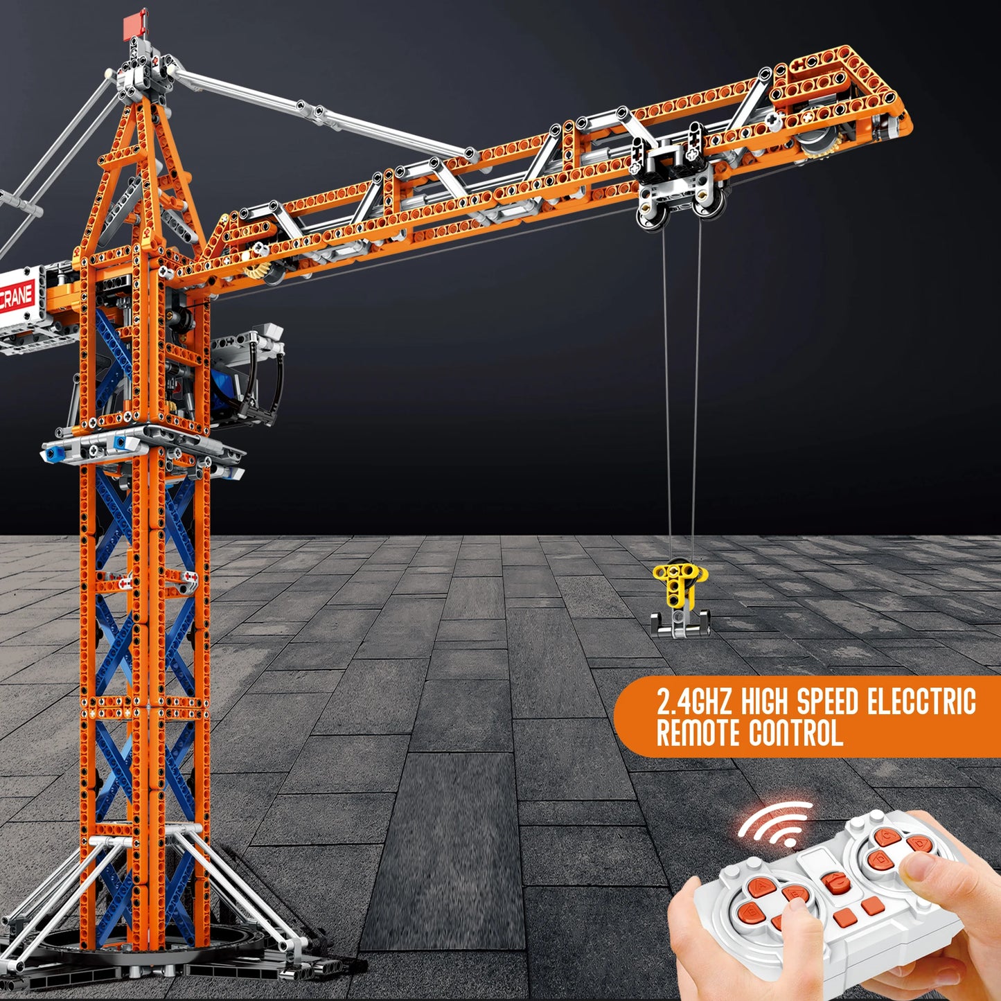 1288PCS Remote Control Tower Crane Building Blocks MOC Model Tower Crane Electric Technology Bricks Children's DIY Assembly Toys