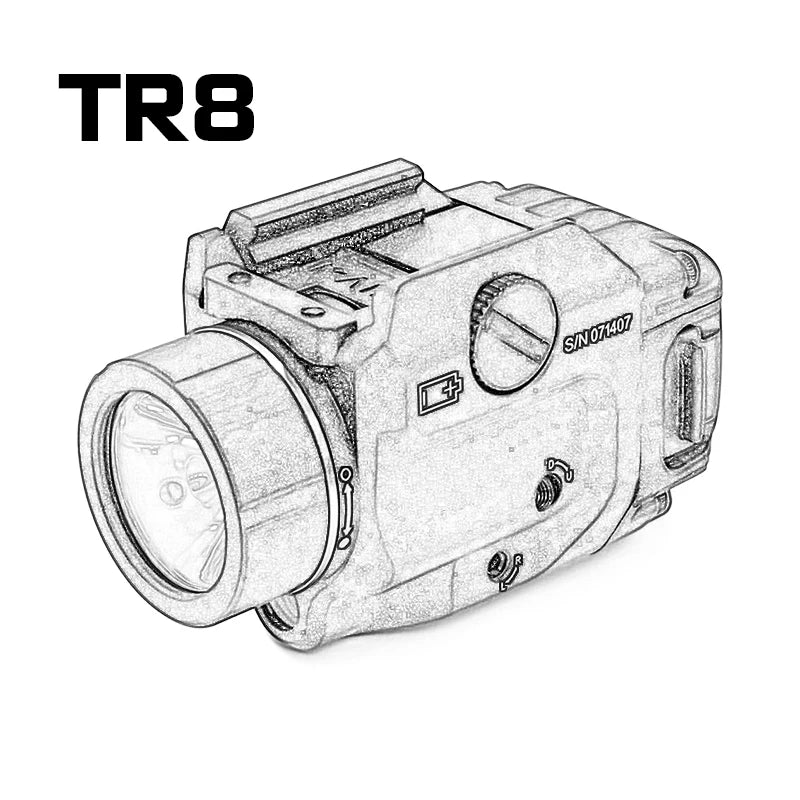 TR1/TR7/TR8 Weapon Light 1000 Lumen LED Electronic Hanging Flashlight Outdoor Shooting with Rail Locating Key Fit 20mm Rail