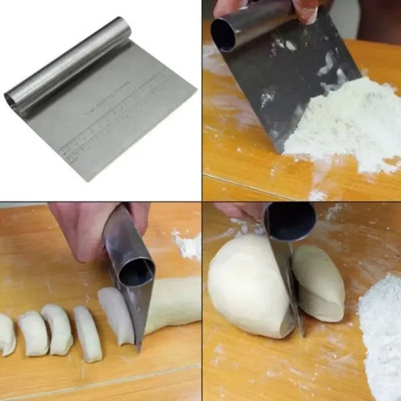 Stainless Steel Scraper Cake Sachima Cream Scraper Sausage Flour Scraper Cut Dough Baking Scraper Multifunctional Cutting Knife