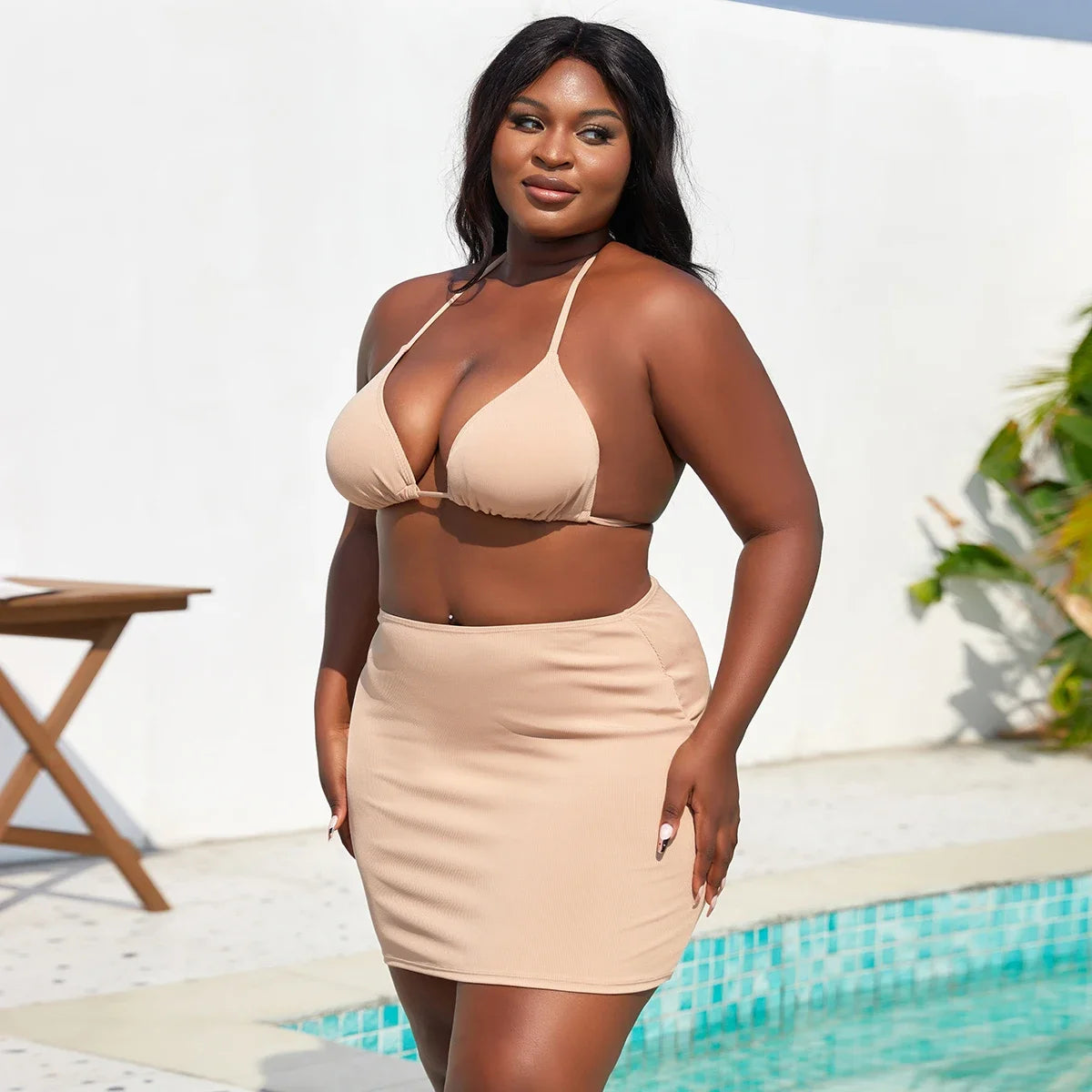 2025 Women Bikinis Set With Cover Swimsuit Swimwear Plus Size Push Up Large Big Floral Swimming Suits Beachwear Bathing Suits