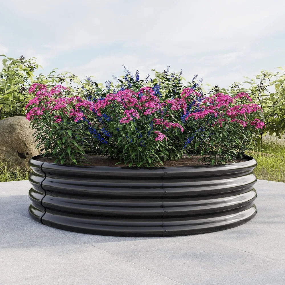 Tall Round Raised Garedn Bed, Outdoor Garden Raised Planter Box, Backyard Patio Planter Raised Beds