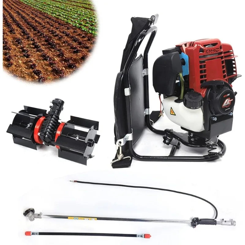 35.4CC Gas Powered Weed Wacker 4-Stroke 1KW 4500-8500RPM Gasoline Weed Eater String Trimmer Backpack Lawn Edge Cutter