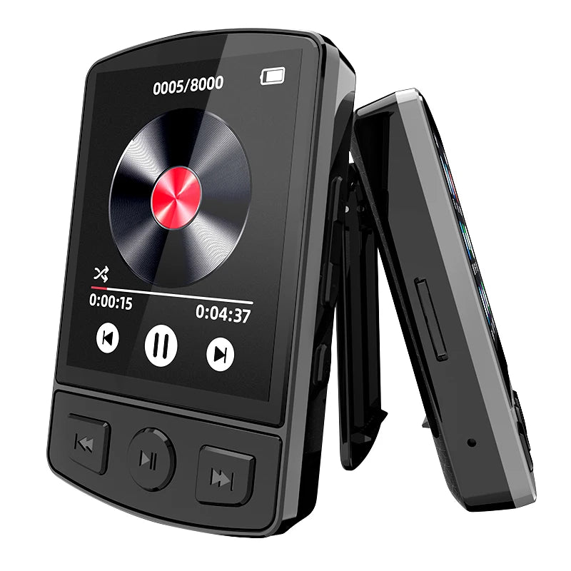 MP3 Player Portable Sport Clip Walkman HiFi Sound Bluetooth-Compatible 5.2 Mini Music Player 1.8inch Screen for Sport Running