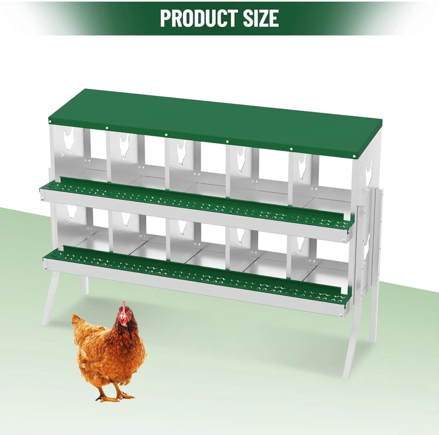 Chicken Nesting Box with Bracket Legs 6 8 10 Compartment Metal Chicken Laying Boxes for Chicken Coop Hens