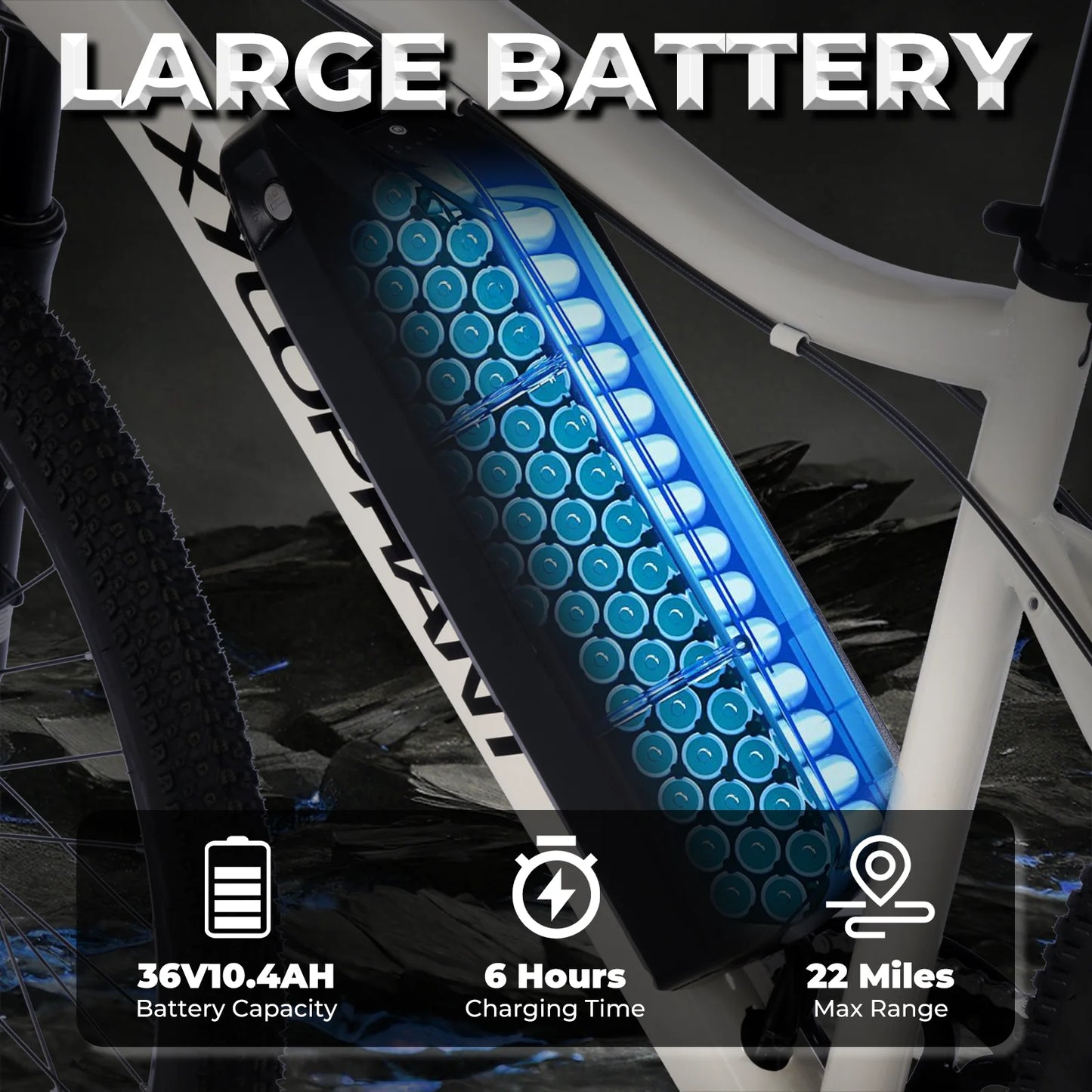 Adult racing electric bike - mountain lightweight electric bike, equipped with 350W brushless motor, 360Wh detachable battery,