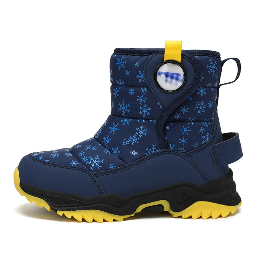 Waterproof Fur Lined Winter Snow Boots For Kids Warm Cozy