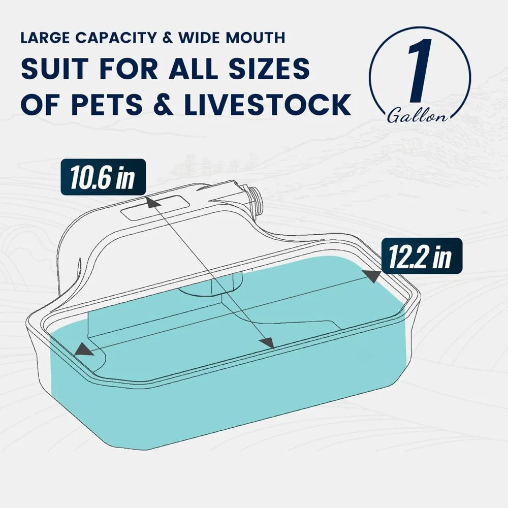 Automatic Dog Water Dispenser, 1 Gallon Auto-Fill Dog Water Bowl Dispenser for Indoor/Outdoor, Water Feeder for Pets & Livestock