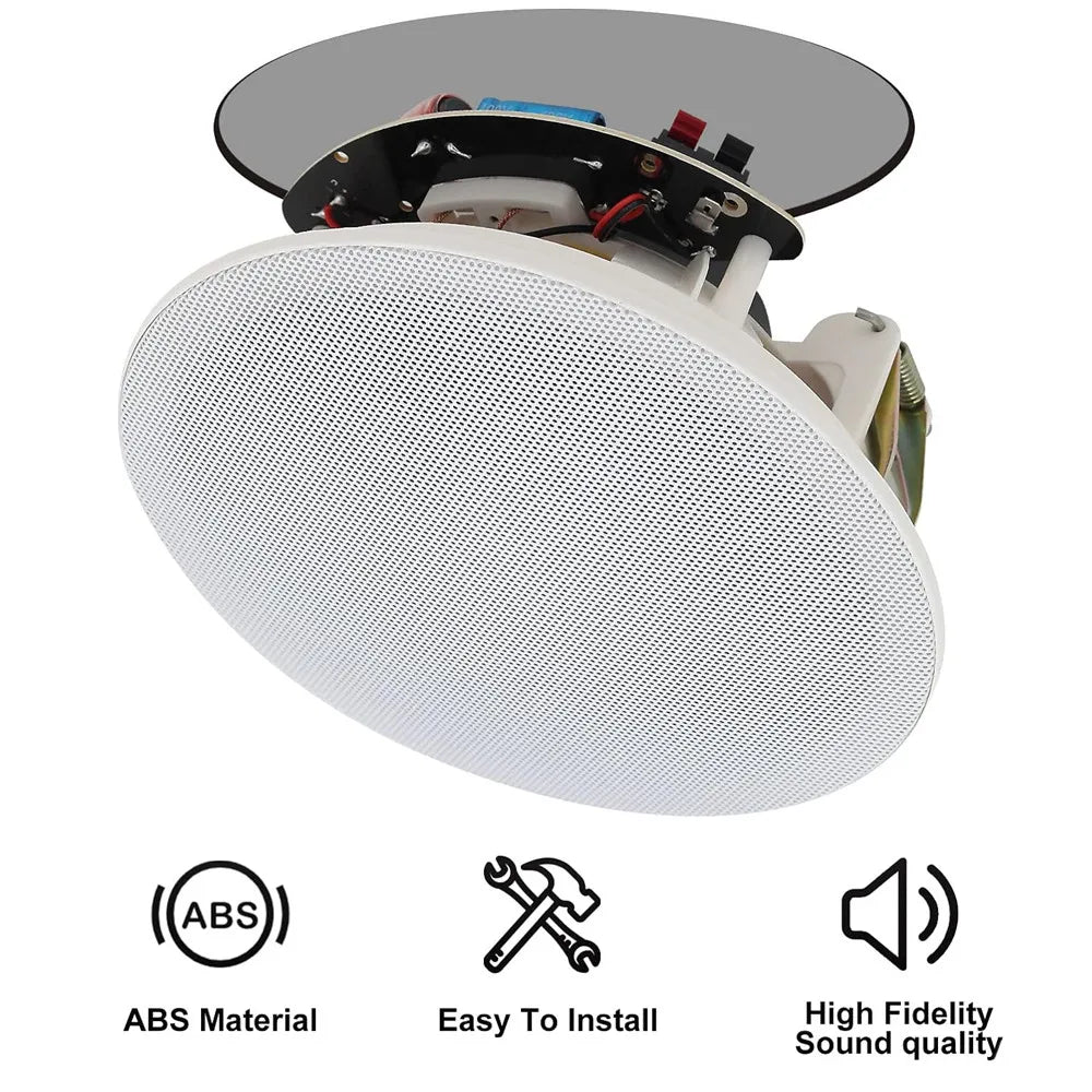 Herdio 6.5 Inch Bluetooth in Wall in Ceiling Speakers 600 Watt with Wall Amplifier Receiver for Home Theater Office,2 Pairs