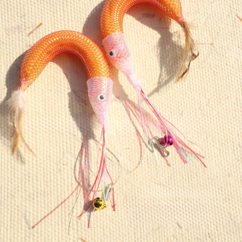 Cat Teaser Toy Feather Bell Interactive Kitten Toy Cute Prawn Modeling Detachable Cat Toy Cat Accessories