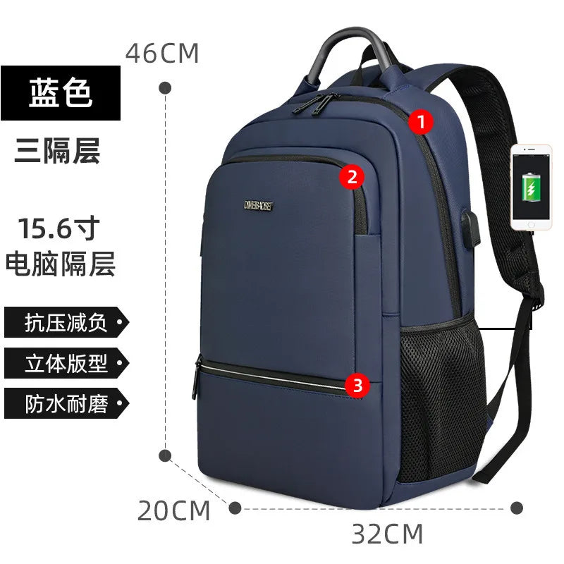 Men's Men's Large Capacity Laptop Backpack - Waterproof & Commuter Bag