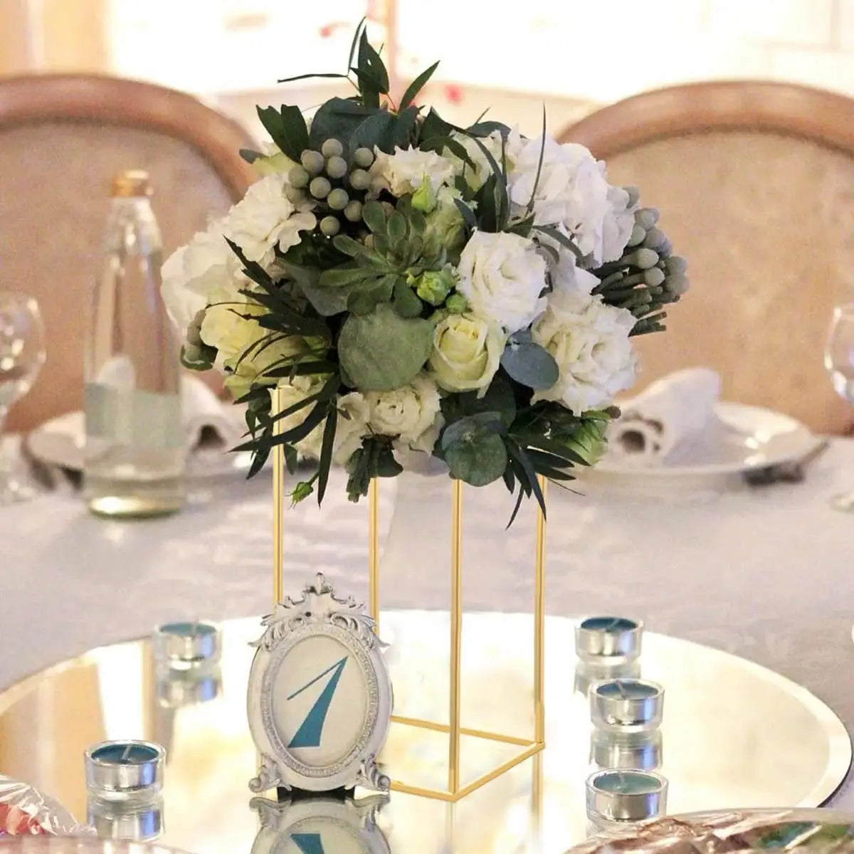 10pcs Gold Wedding Table Centerpiece Gold Centerpiece Metal Flower Vase for Birthday Party Event Home Decor(15.7inch)